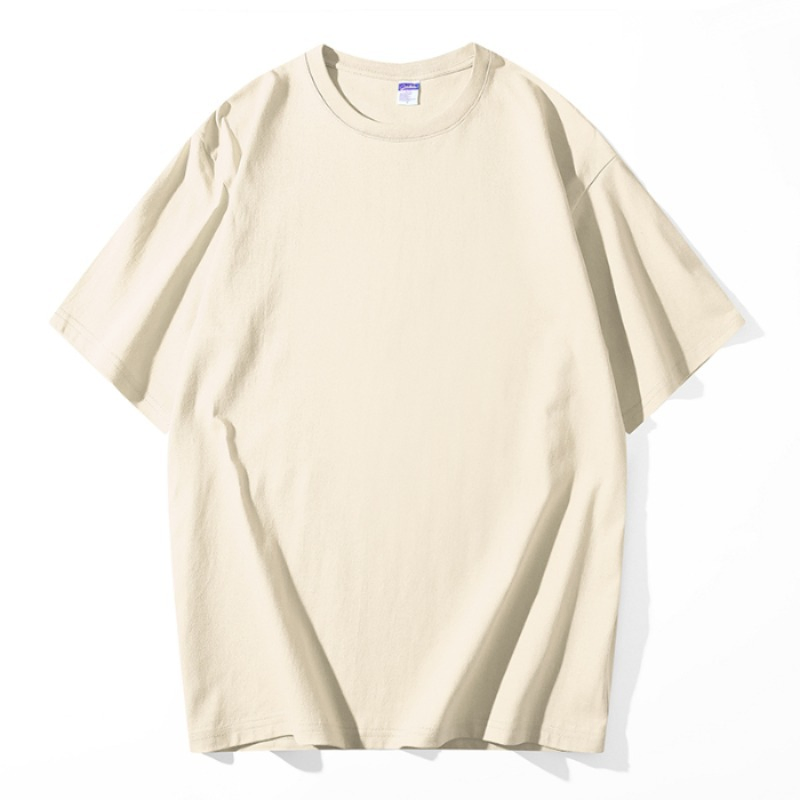 Camiseta Personalizada Masculina Camiseta Casual de Cor Sólida Manga Curta Camiseta Base de Algodão Camiseta Oversized