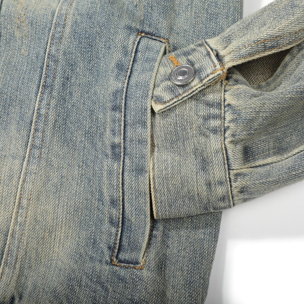 Nova Jaqueta de Denim Vintage Balen Lavada e Pesada para Homens