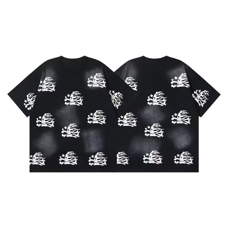 Camiseta de Designer de Marca Atacadista para Homens Novo Estilo Tendência Solta Impressa de Algodão Casual Esportiva para Roupas Masculinas