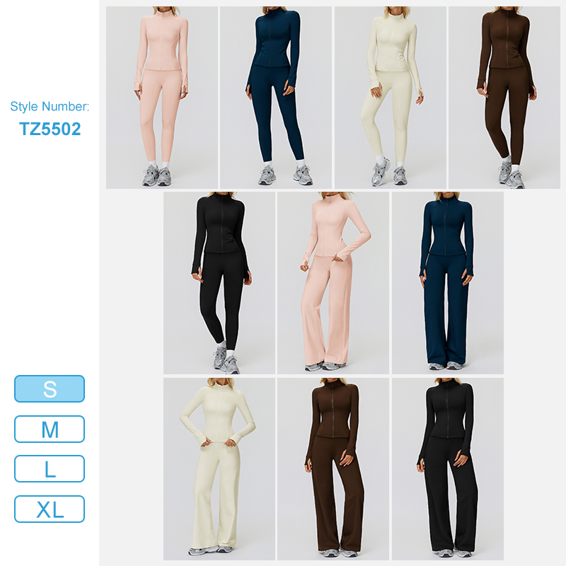 Conjunto de roupas esportivas para corrida e fitness, casual e versátil, com zíper, à prova de vento e forrado com fleece quente