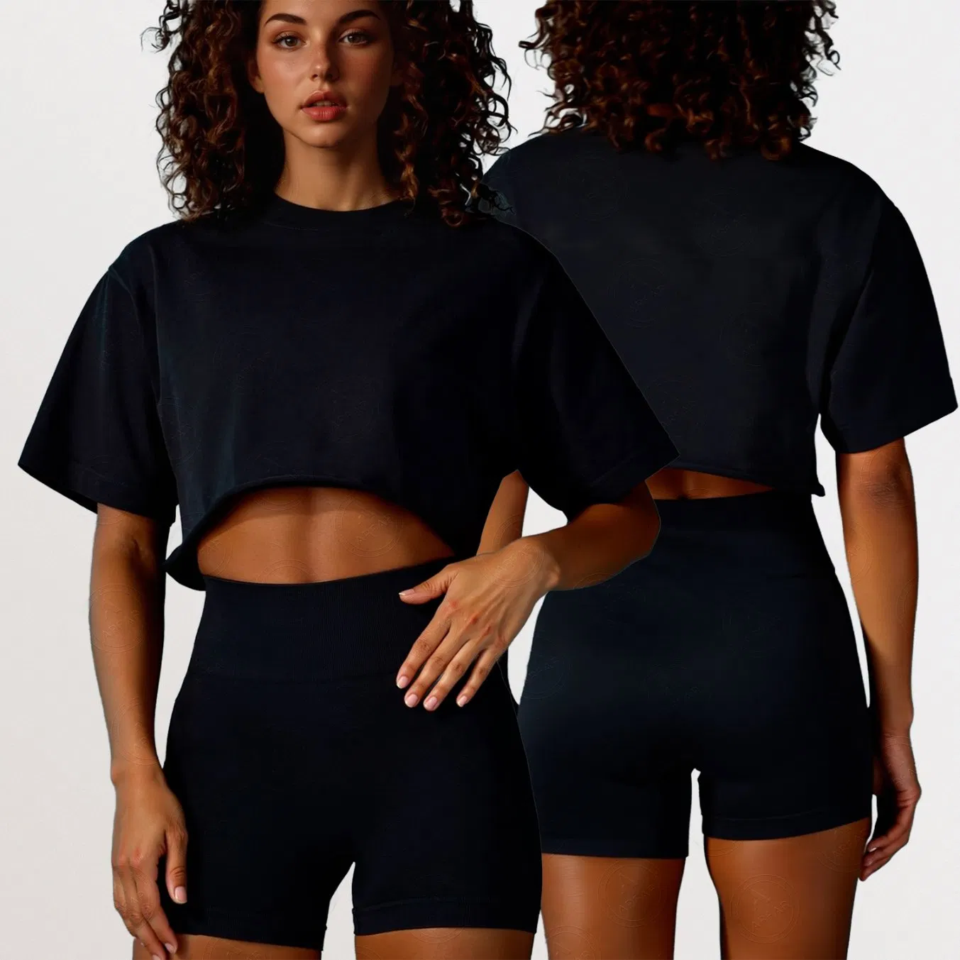 Roupas de Atividade Sem Costura com Compressão, Proteção UV, Antiodor e Feitas de Tecido Reciclado Ecológico para Exercícios, Corrida e Ciclismo