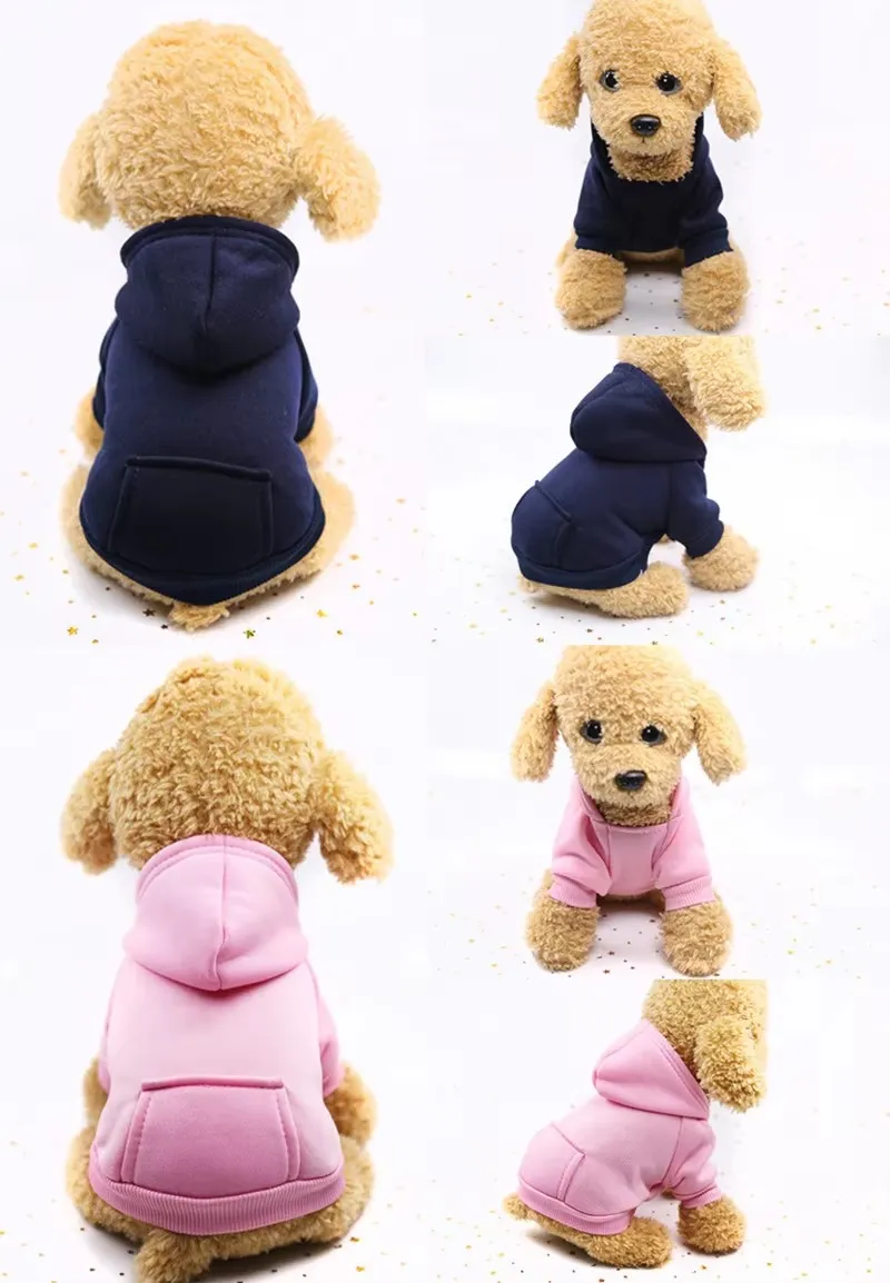 Roupas de Pet Quentes e Macias por Atacado, Moletom Personalizado, Suéter de Cachorro em Branco, Roupas Simples