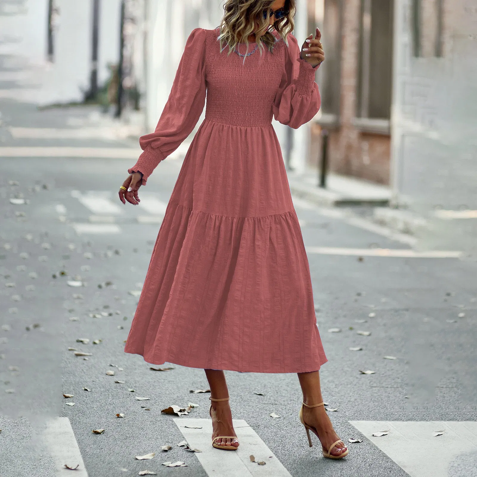 Vestido Elegante com Estilo Casual Midi