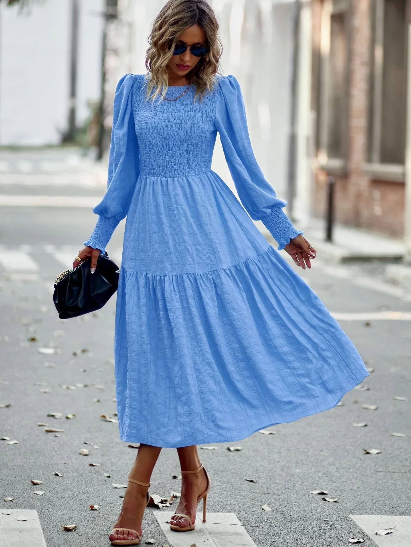 Vestido Elegante com Estilo Casual Midi