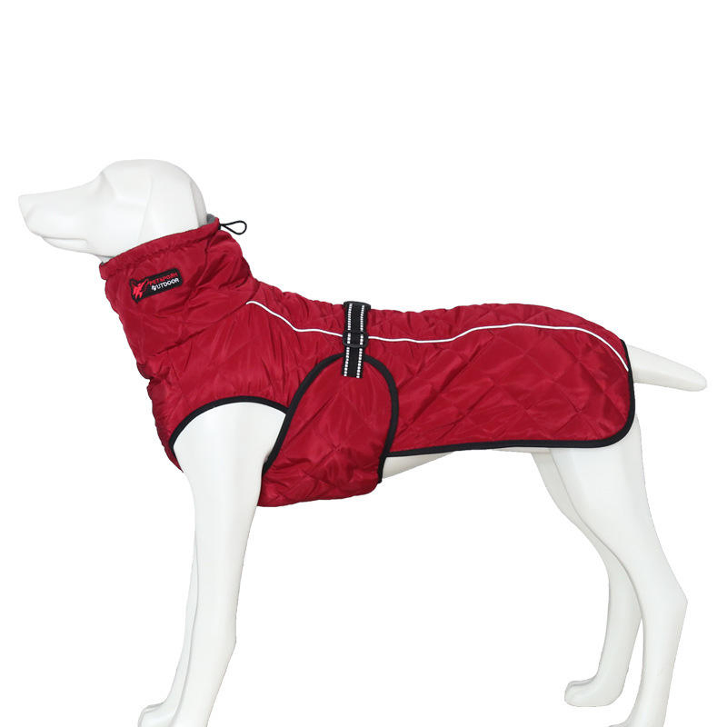 Jaqueta Externa para Cães Impermeável Refletiva Colete Inverno Quente Algodão Forro de Lã Roupas para Cães Grandes e Médios Labrador