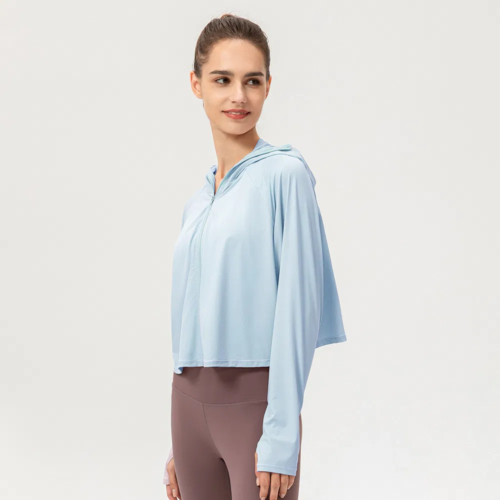 Roupas de Proteção Solar Femininas em Seda Gelada com Sensação Fresca para Esportes ao Ar Livre, Proteção UV, Manga Longa Upf50+ Roupas de Ciclismo para Proteção Solar