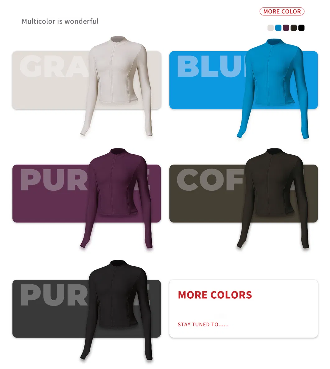 Cores disponíveis do casaco de fitness