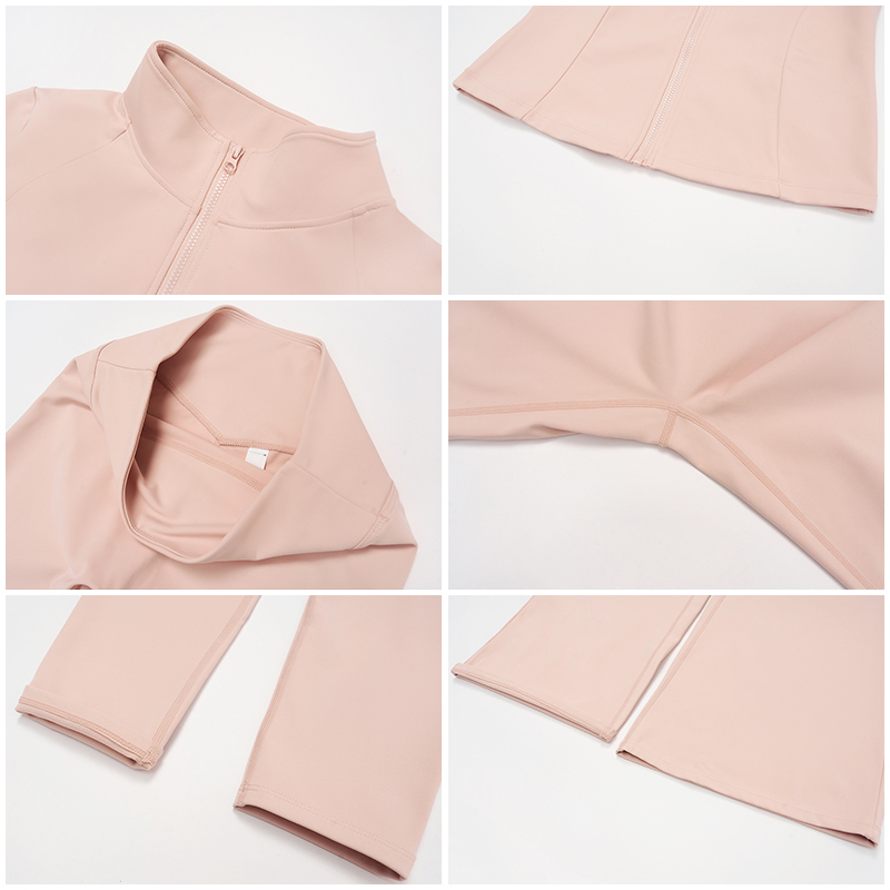 Conjunto de roupas esportivas para corrida e fitness, casual e versátil, com zíper, à prova de vento e forrado com fleece quente