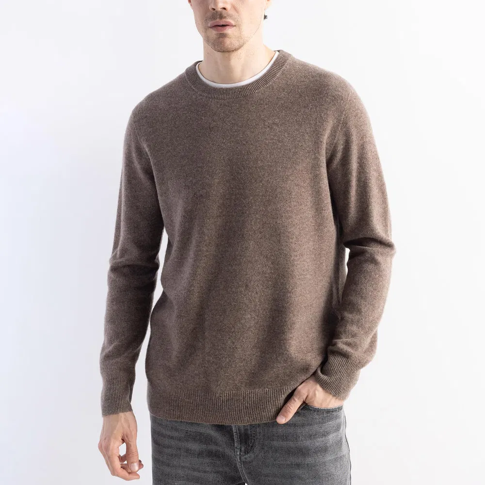 Malha casual sólida para homens, resistente a pílulas e amigável à pele, ideal para passeios diários