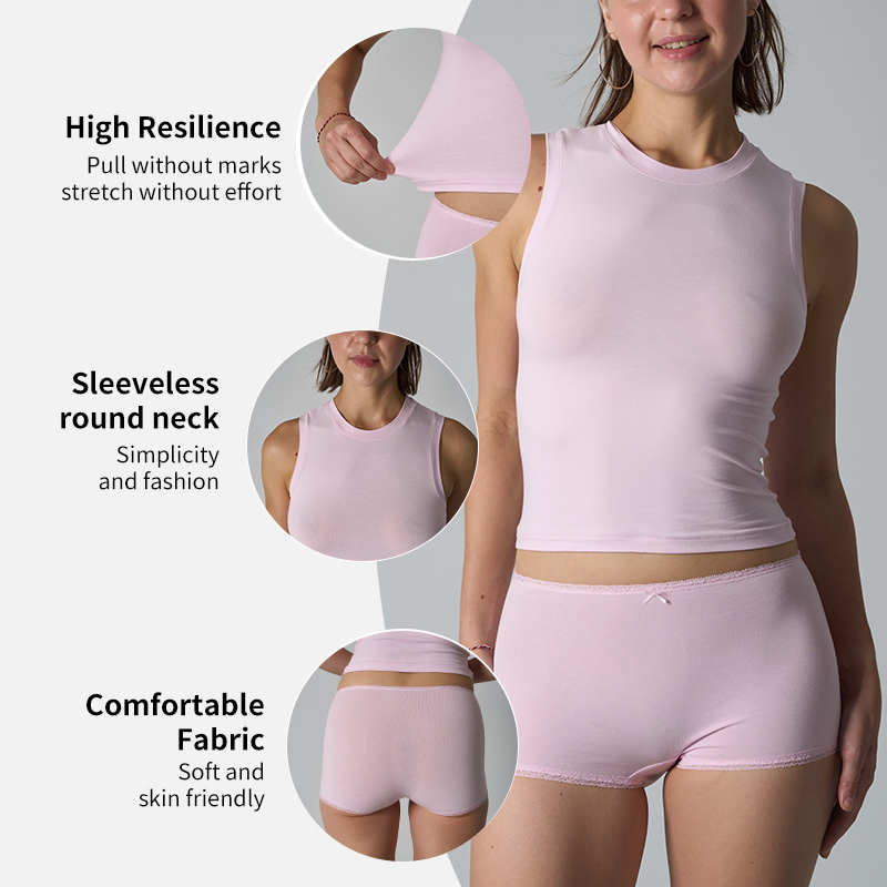 Conjunto de Regata e Camiseta Feminina - Mistura de Algodão, Sem Mangas, Roupas Casuais para Exercícios e Lazer no Verão