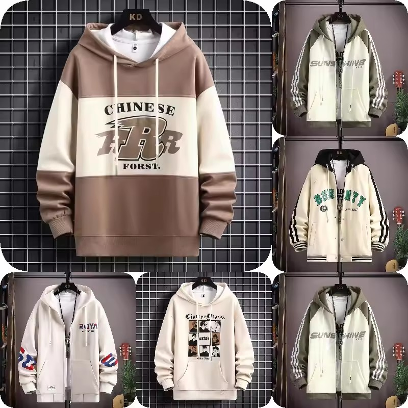 Atacado de alta qualidade, moletom com capuz masculino com padrão de letras, casual e fashion