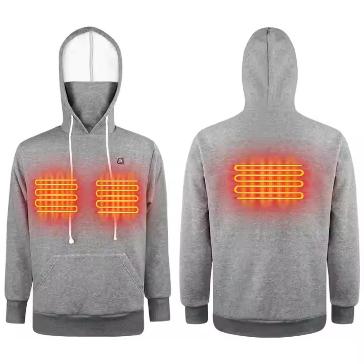 Popular Moletom Impermeável com Capuz e Zíper para Homens e Mulheres Roupas Aquecidas com 3 Elementos Aquecidos para Caça e Pesca