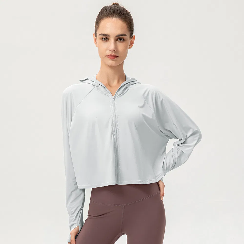 Roupas de Proteção Solar Femininas em Seda Gelada com Sensação Fresca para Esportes ao Ar Livre, Proteção UV, Manga Longa Upf50+ Roupas de Ciclismo para Proteção Solar