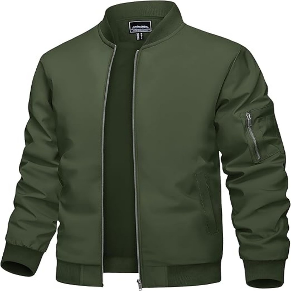 Jaqueta Bomber Masculina Personalizada para Esportes ao Ar Livre, Leve, Casual, Primavera e Outono, Corta-Vento, com Zíper e Bolso