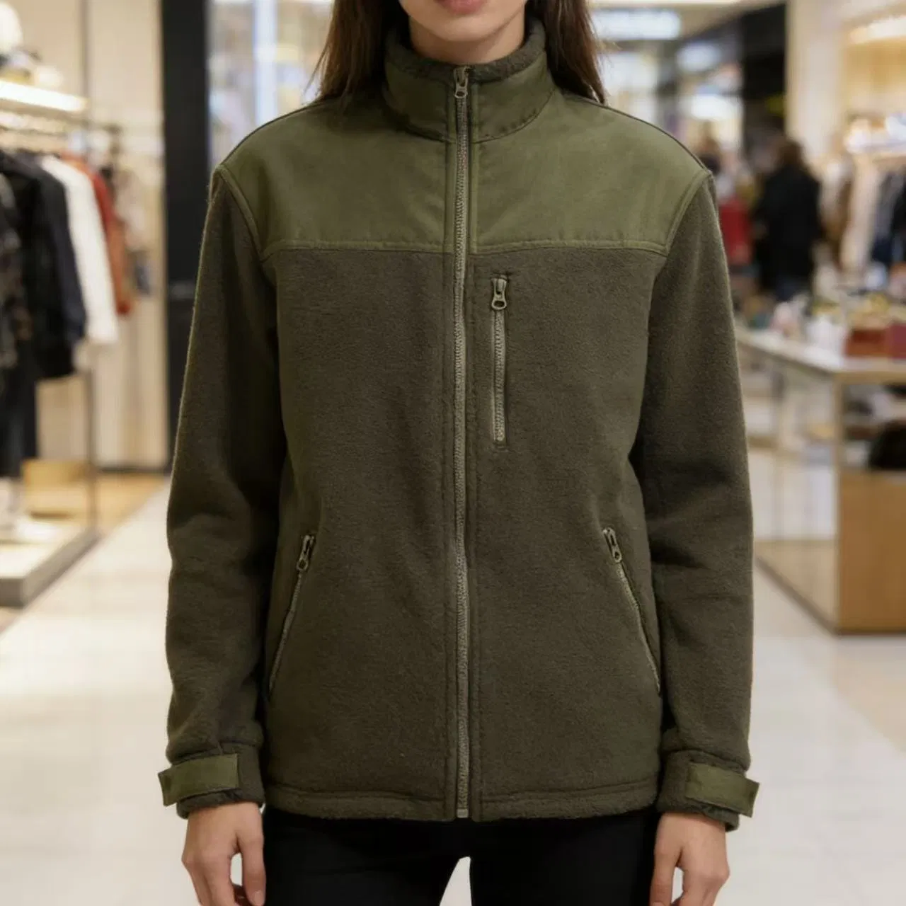 Jaqueta de Fleece Masculina para o Inverno ao Ar Livre, Roupas Casuais Personalizáveis