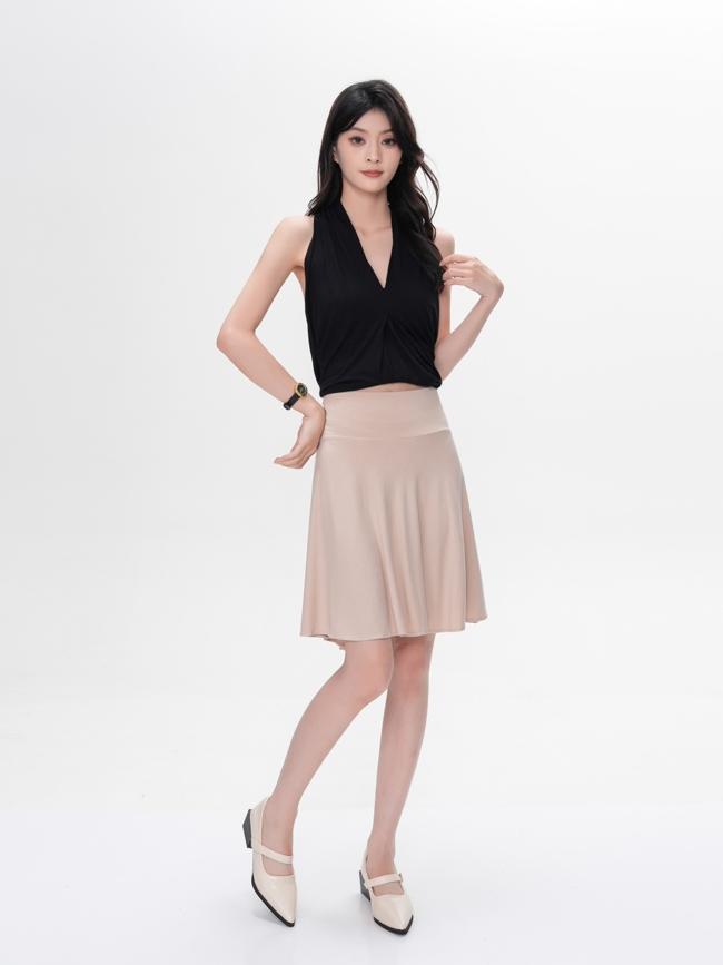Saia A-Line de Bambu Estilosa Perfeita para Uso Casual e Formal