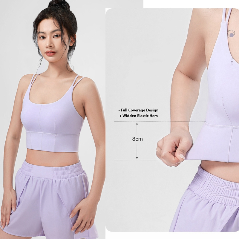 2 Top de Sutiã Esportivo com Costas Cruzadas e Copas Moldadas + 2 em 1 Conjunto de Shorts de Ginástica para Mulheres Roupas Casuais de Treino Conjunto de Roupas Esportivas