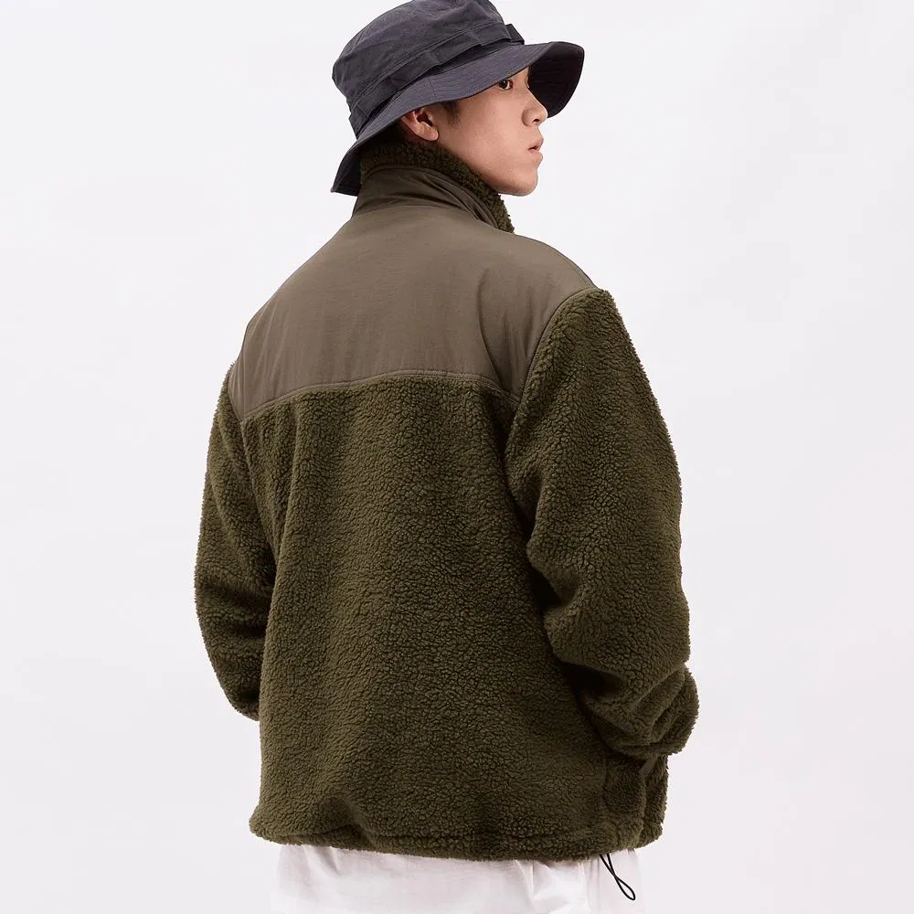 Casaco de Fleece Casual Quente de Inverno Plus Size para Homem