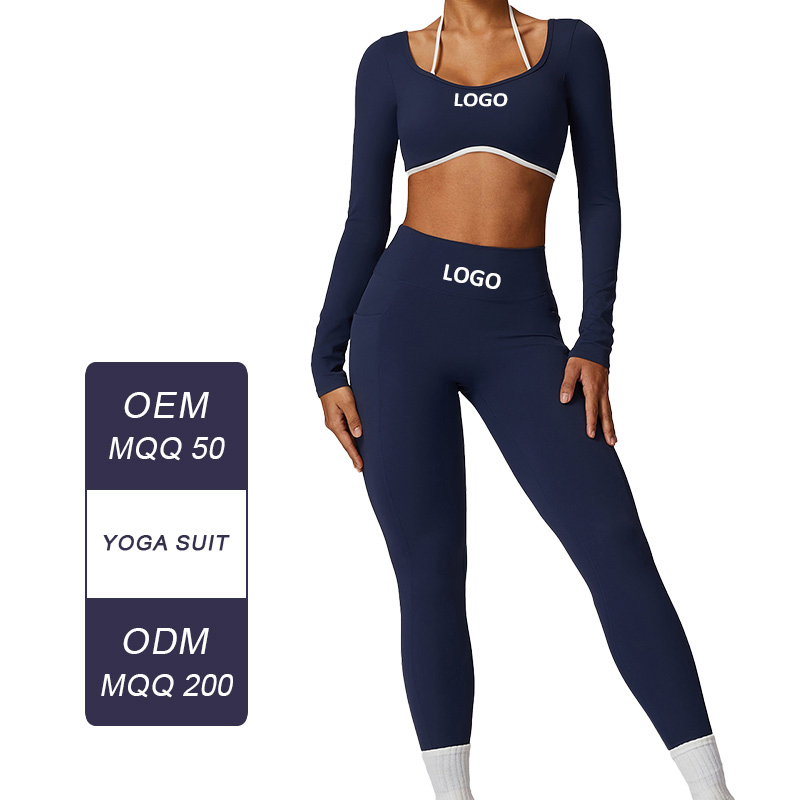 Conjunto de Roupas de Yoga de Fábrica por Atacado, Costas Bonitas, Ajuste na Cintura, Fechamento Antirrugas, Roupas de Esporte Justas e Casuais