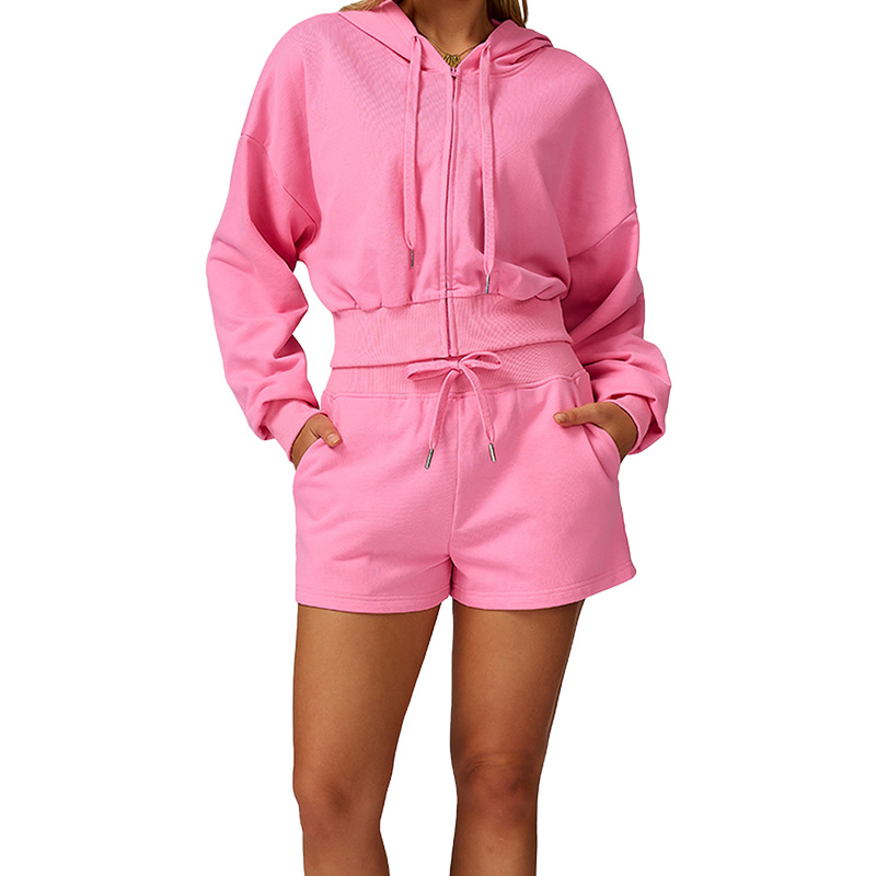 Conjunto esportivo com zíper para outono e inverno, moletom casual com capuz, solto e versátil, roupa de corrida ao ar livre para mulheres