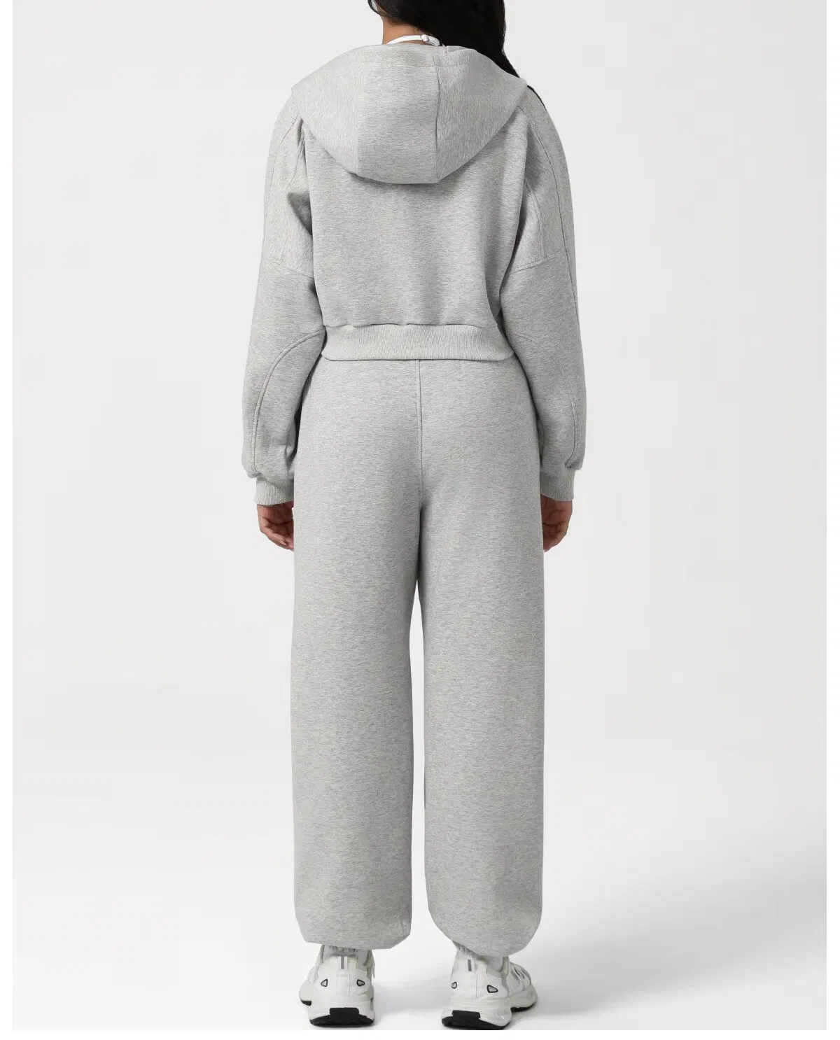 Conjunto de Fitness Feminino de Outono Inverno, Moletom Casual Solto, Jaqueta com Capuz, Calças Macias e Respiráveis, Roupa de Academia Térmica, Conjunto de Yoga Esportivo