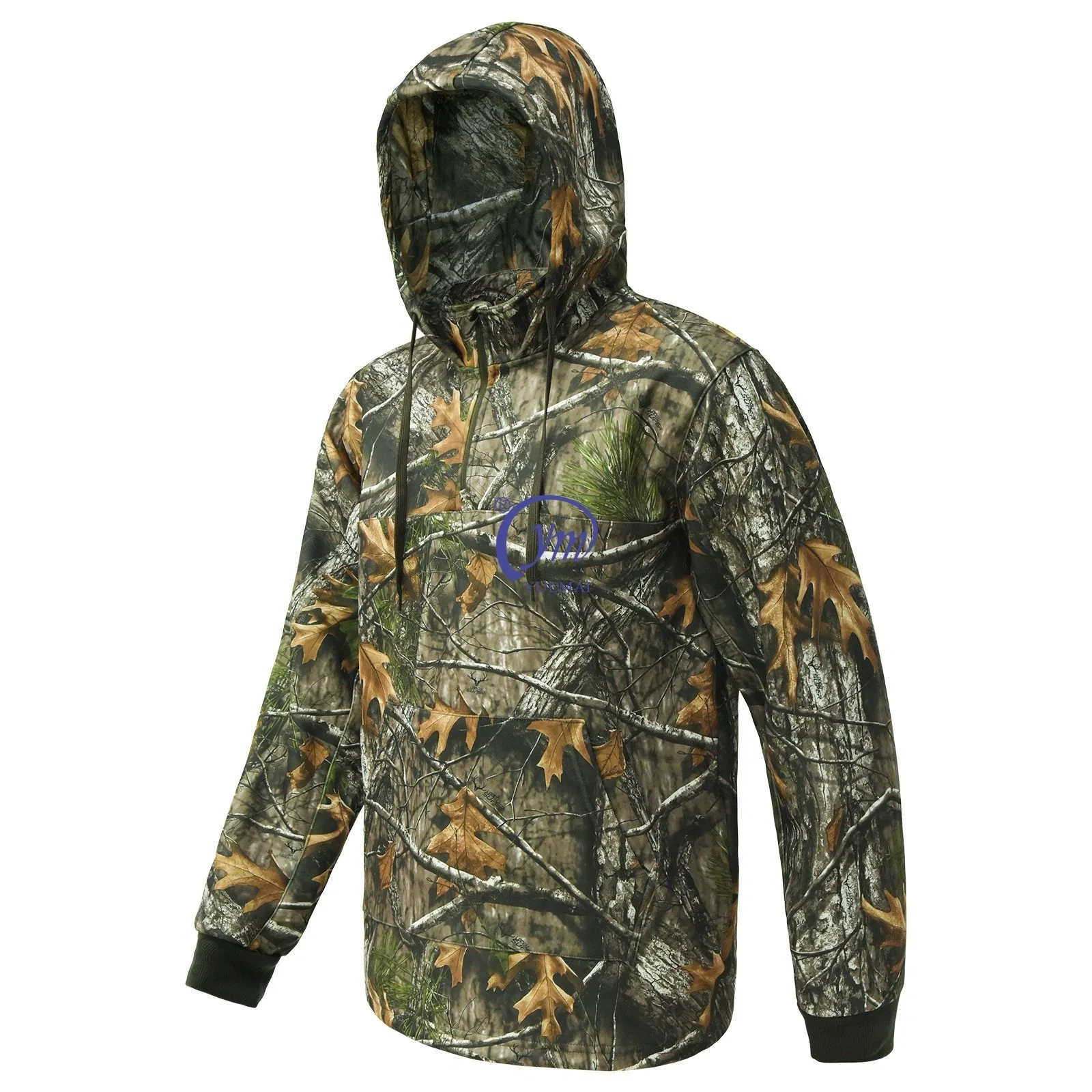 Suéter Casual Respirável à Prova de Vento para Homens de Outono e Inverno, para Caminhadas e Caça, Estampa Floresta Mossy Oak
