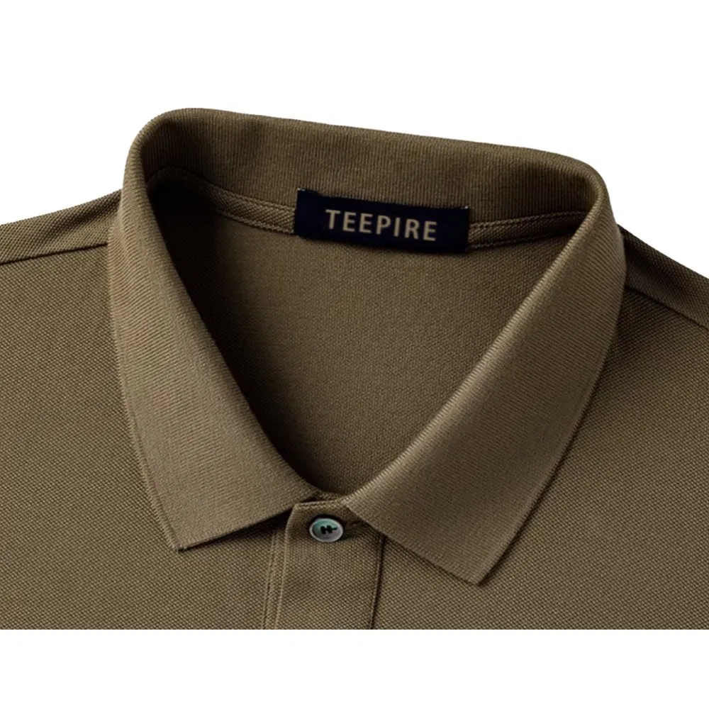 100% Algodão 230GSM Tecidos de Malha de Manga Curta, Camiseta Polo Casual Masculina de Verão Impressa de Manga Curta, Rápido Secagem para Golfe