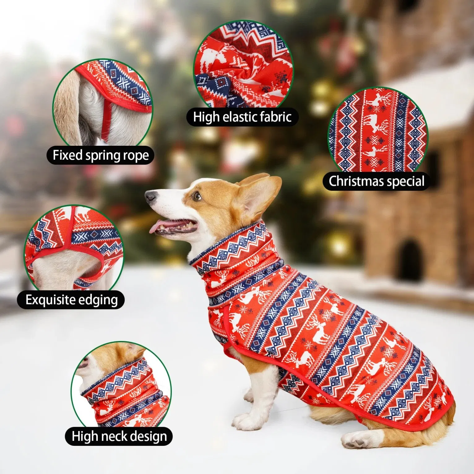 Suéter para Cachorro Pulôver Colete para Clima Frio Ajustável Casaco Quente para Cachorros Roupas Macias para Cachorros