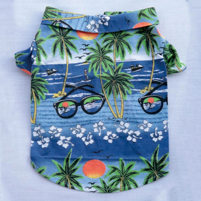 Camisa para Cachorro com Padrão Listrado, Roupas Casuais para Animais de Estimação com Gola