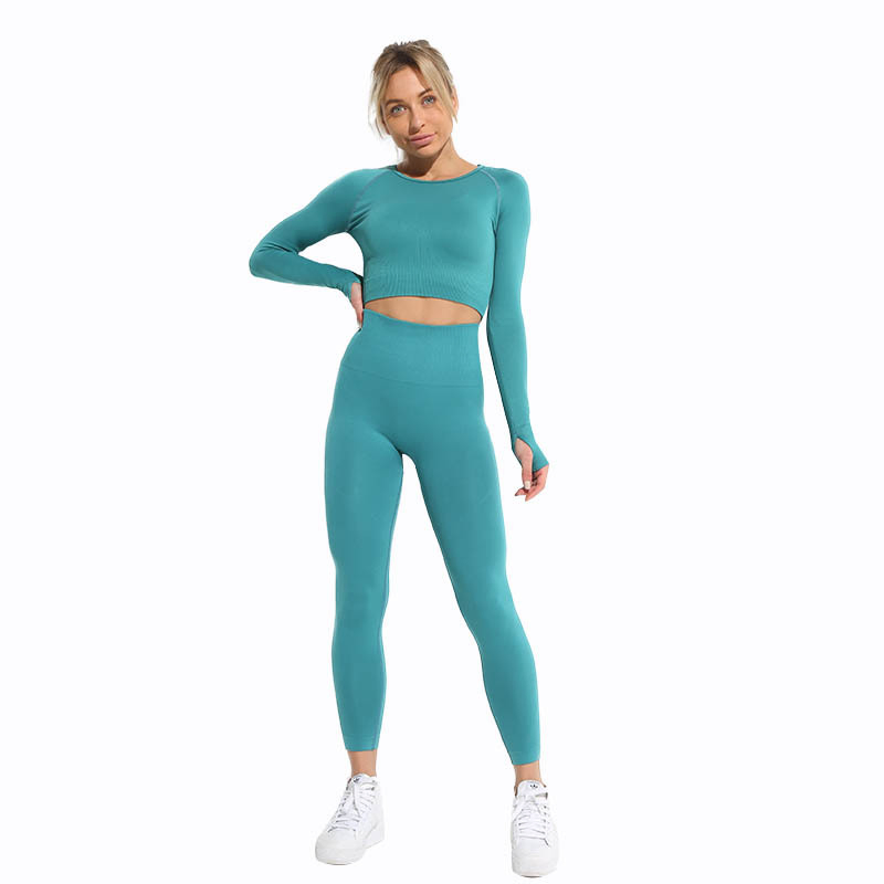 Conjuntos Ativos Casuais de Cor Sólida, Tops de Alças Racerback, Leggings, Roupas de Esporte