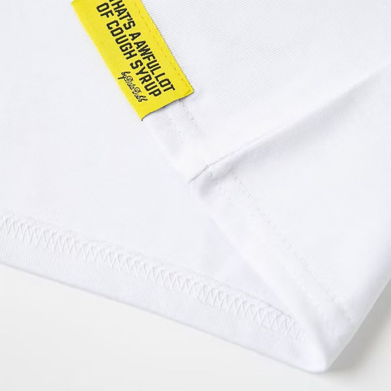 Camiseta de Algodão Masculina Oversized com Estampa do Logo "Isso é uma Quantidade Horrível de Xarope para Tosse" Moda Streetwear Hip Hop Tee Gráfica Casual