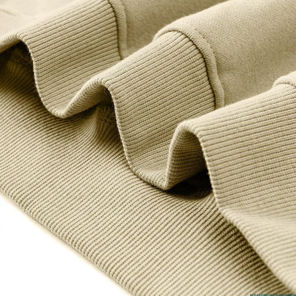 2024 Outono Inverno Juventude Solto Casual 345GSM Suéter de Moletom Oversize de Algodão com Gola Redonda em Cor Sólida para Homens