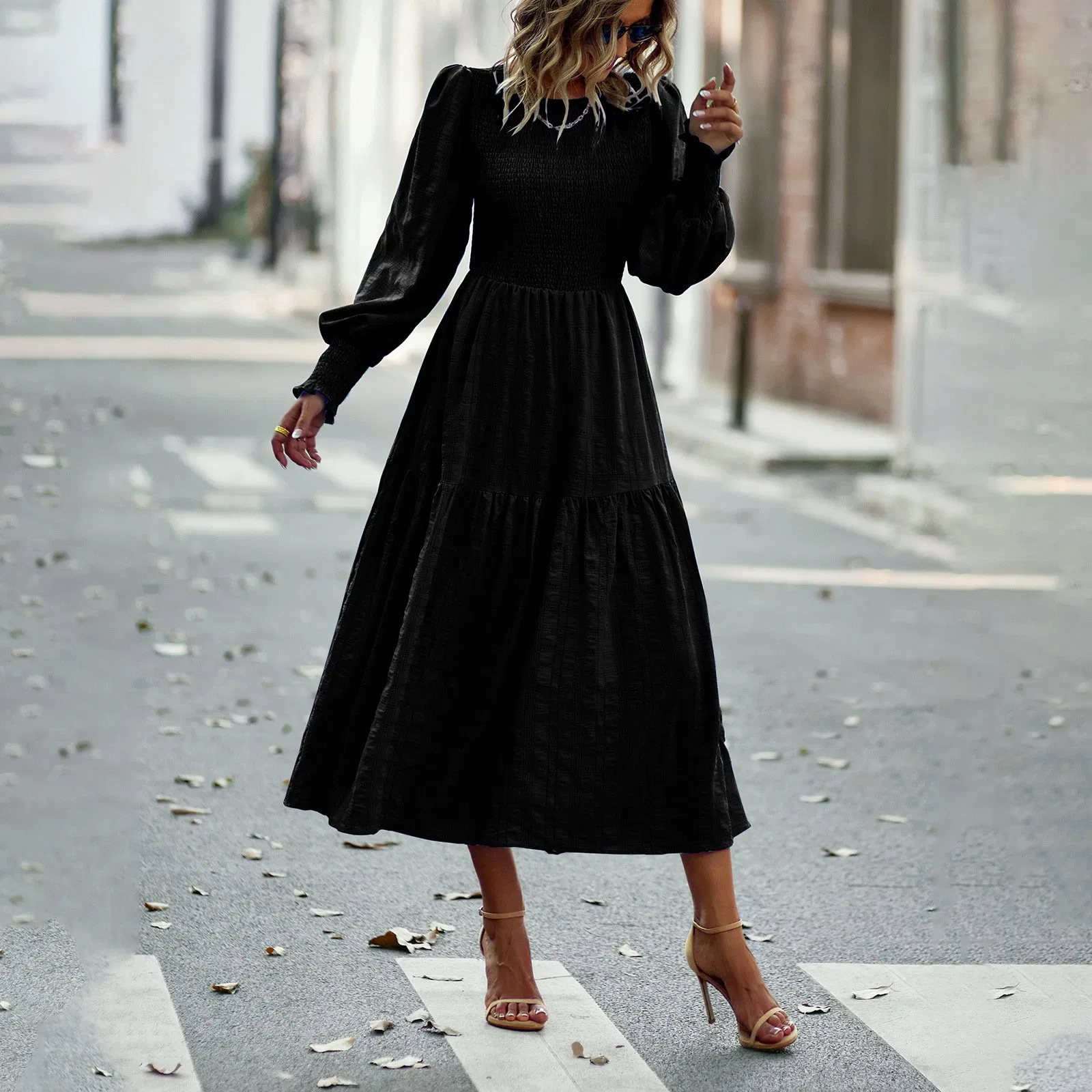 Vestido Elegante com Estilo Casual Midi