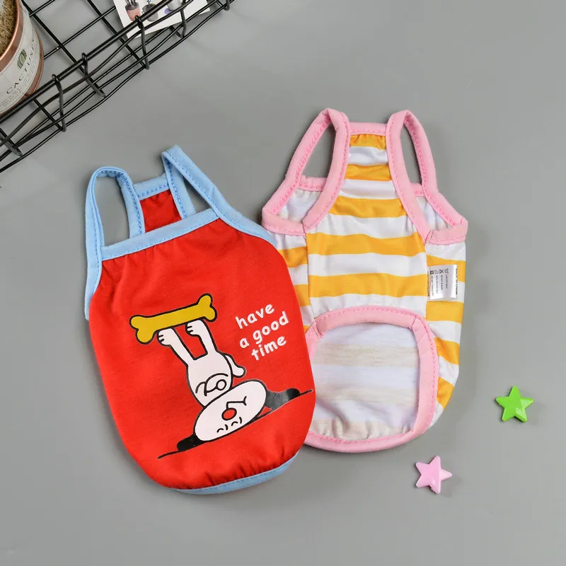 Roupas de Animais de Estimação Fofas, Camiseta de Verão Casual, Colete para Gatos, Camiseta para Cachorros, Roupas para Pequenos Animais