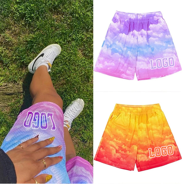 Calças de malha de dupla camada com logotipo personalizado, calças casuais para ginásio, calças de malha para basquete em poliéster, calças de verão para homens