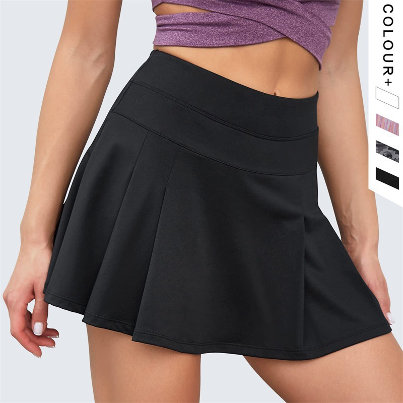 Saia de tênis dupla camada camuflada de primavera para mulheres, ioga, fitness, casual, golfe, esportes, corrida, respirável