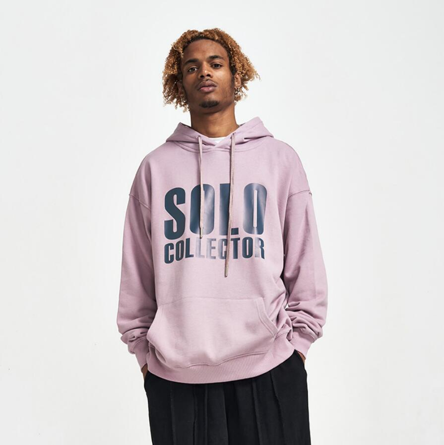 Design personalizado Logotipo Bordado Mens Velo de algodão pesado 400gsm cor-de-laranja Hoody casual ao ar livre agasalho