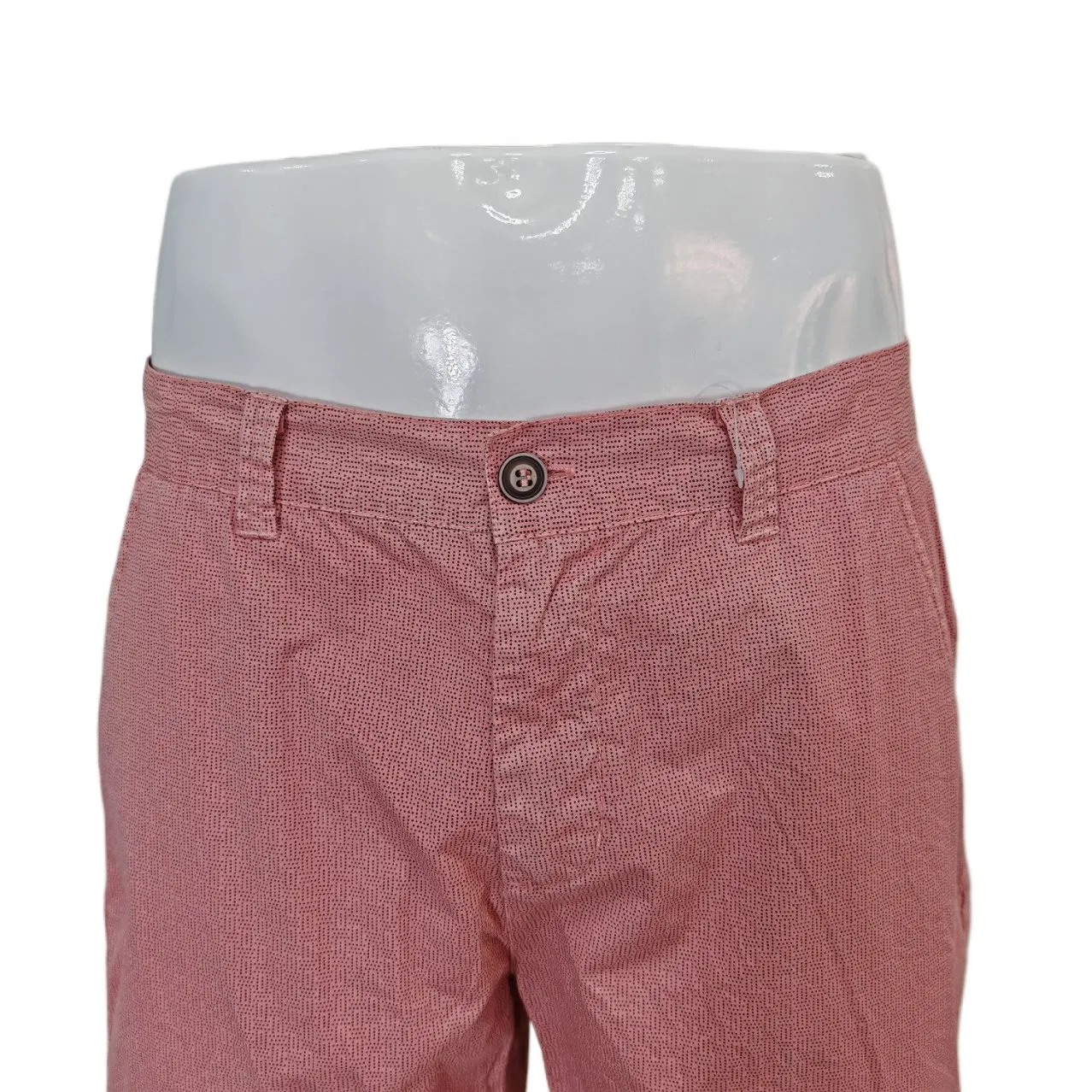 Bermudas Casuais Masculinas Rosa Largas com Barra Dobrada de Algodão para o Verão