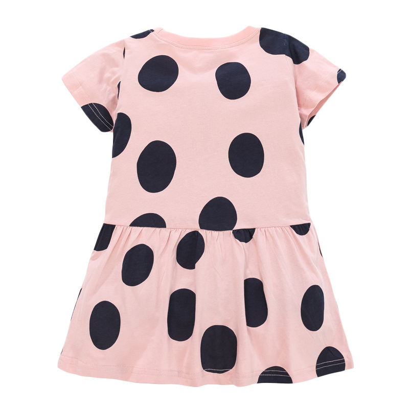 Vestido Casual para Meninas Vestido Plissado para Meninas Roupas Infantis Vestido de Manga Curta Roupas de Verão para Crianças