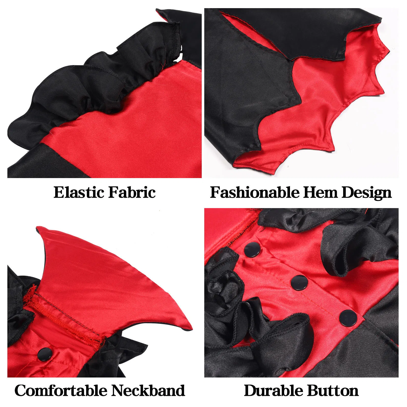 Capa de Halloween para animais de estimação, roupa de gato, vestido de vampiro