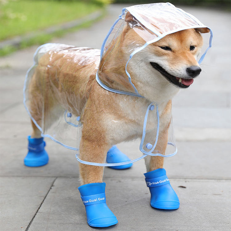 Roupas para animais de estimação transparentes e impermeáveis EVA para atividades ao ar livre, capa de chuva para cães