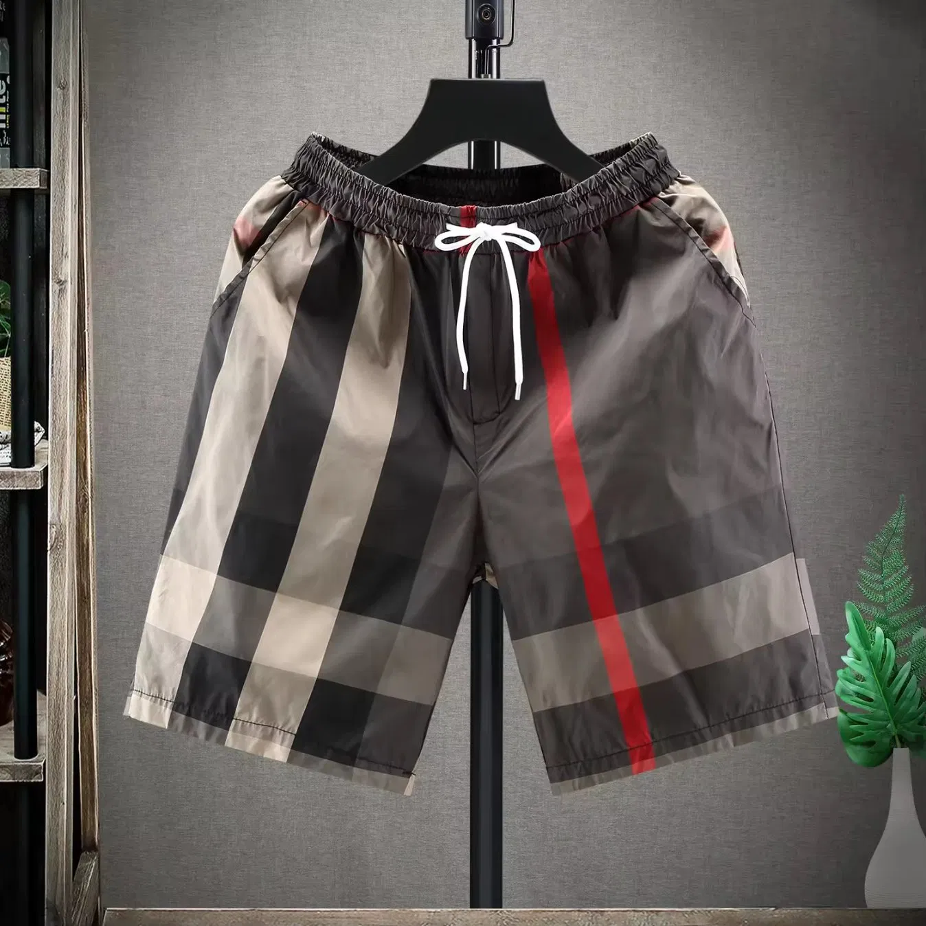 Shorts Casuais Masculinos de Poliéster Atacado com Bolsos para o Verão Praia Shorts Masculinos Estampados