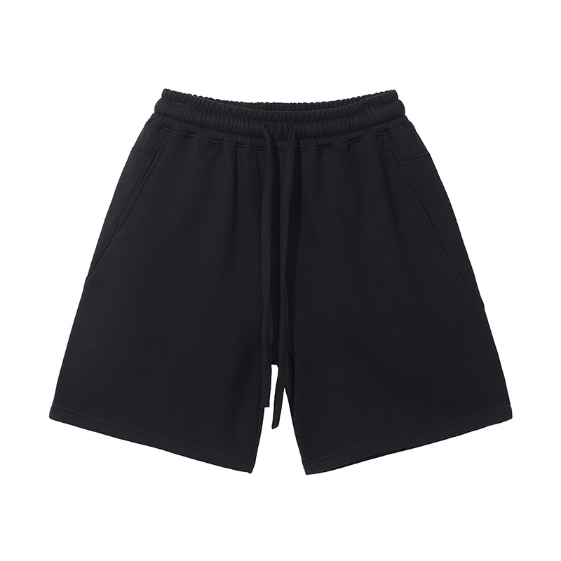 380GSM 100% Calções de Algodão Unissexo em Terry Francês Marca Tendência Soltos com Cordão Casual de Cintura Alta Calções Essenciais para Homens