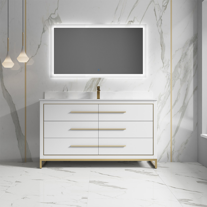 American Style Modern Single Double Sink Solid Wood Bathroom Vanities