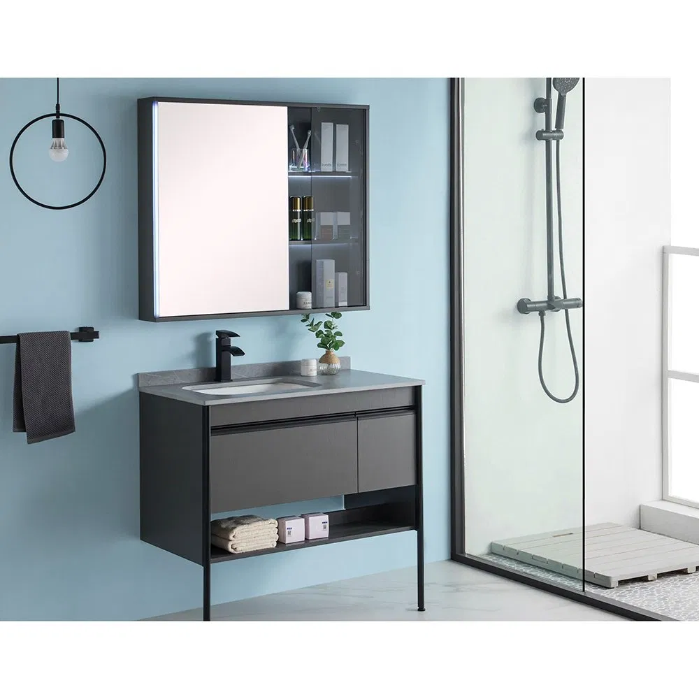 Elegant 24 Inch Freestanding Bathroom Vanity Set with Marble Top