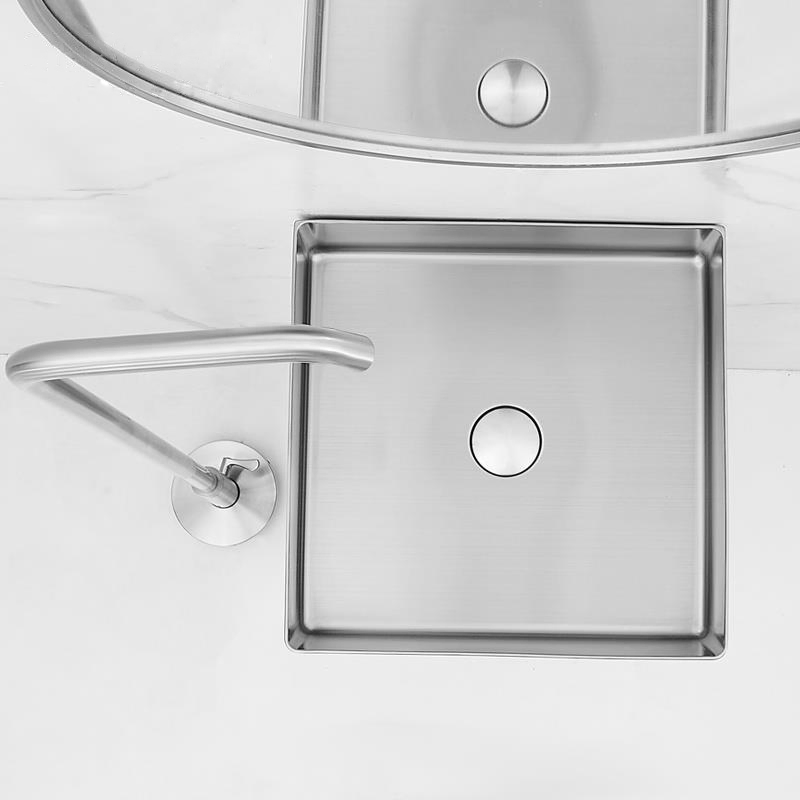 Modern Home Washing Basin SUS304 One Piece Pedestal Basin Floor Mounted Bathroom Sink