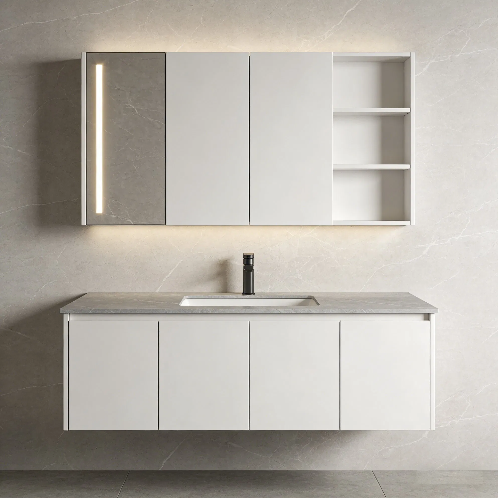 Floating Bathroom Vanity Cabinet with Drawers for Contemporary Bathroom