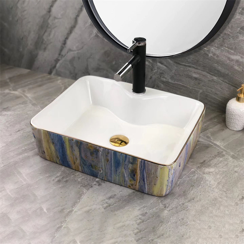Luxury Oval Ceramic Countertop Vessel Sink: Modern Art Lavabo Bathroom Sink with Glossy Finish, High Temperature Firing and Various Basin Types