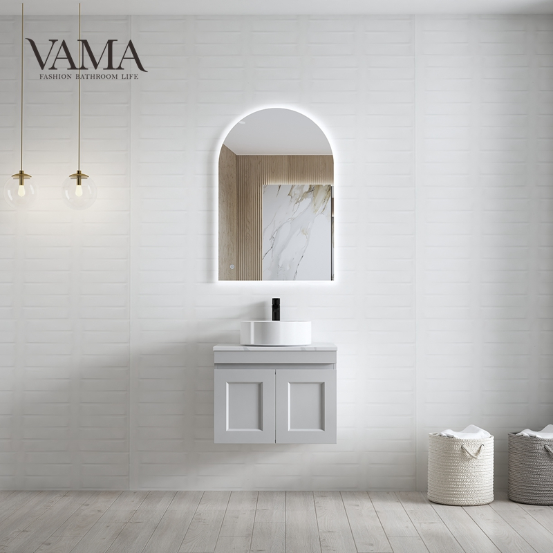 Vama Customized Washroom Cabinet Modern Design Elegant Style Wall Mounted Floating Bathroom Vanity Nt28004-1-Gr