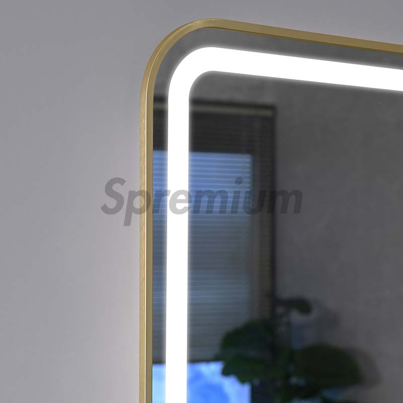 ETL CE Home Decoration Rectangle Shape Fogless Glass Styling Mirror Hotel Dressing Furniture Framed Smart LED Mirror Bathroom Wall Mirrors with Light